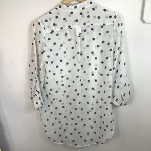 Francesca's Collections Tops - FRANCESCA'S | Chiffon Polka Dot Tunic Tab Sleeves Francesca's Collections Tops - FRANCESCA'S | Chiffon Polka Dot Tunic Tab Sleeves